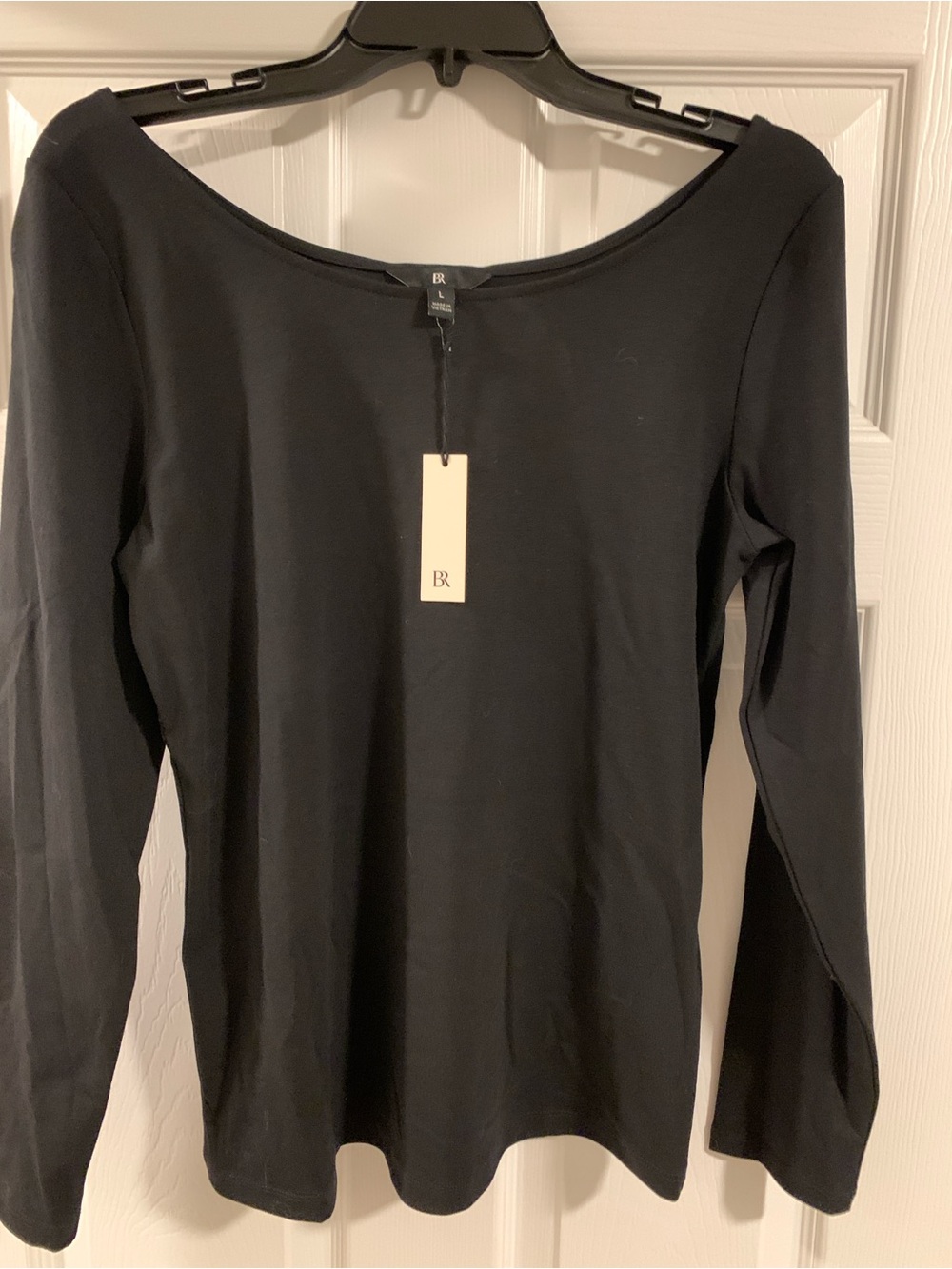 Banana Republic Black Long Sleeve Boatneck Top